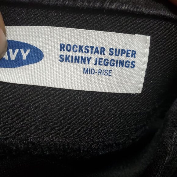 Old Navy Jeans Womens 10 Black Rockstar Super Skinny Jeggings Stretch Denim - Picture 3 of 10